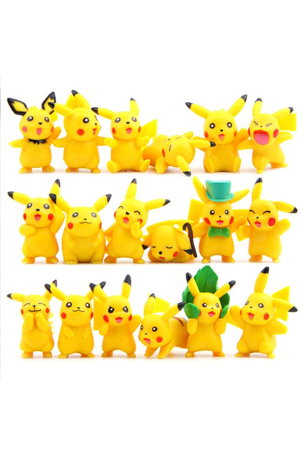 Bandai pack by bag 01 Pokemon Pikachu 18pcs/Set Anime Action Figure PVC Toys for Children