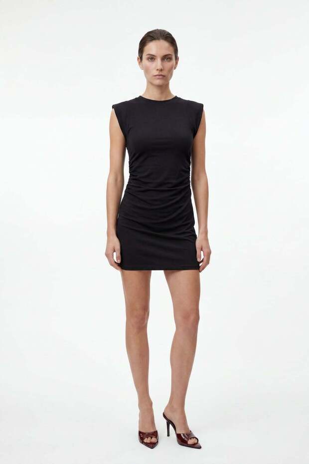 Drawstring Modal Mini Dress