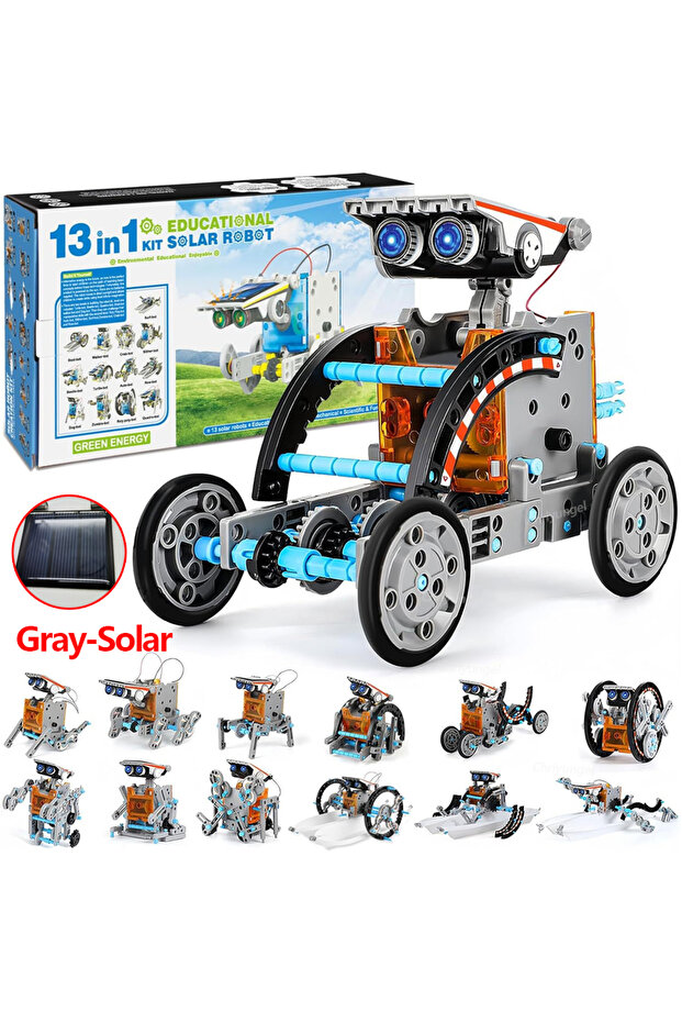أحدث مجموعة روبوت يعمل بالطاقة الشمسية من Gray-Solar، 13 في 1، لعبة تعليمية STEM، تجربة علمية تكنولوجية يمكنك القيام بها بنفسك