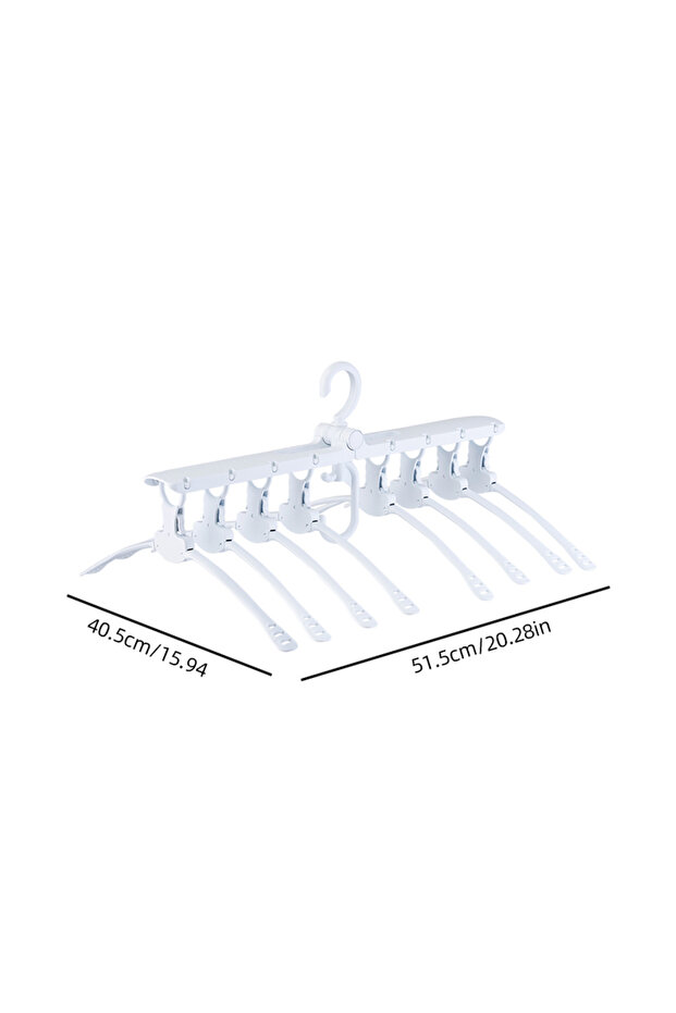 WHITE 1pcs, 8-in-1 Folding Clothes Hanger Travel Drying Rack Home Non-slip Windproof Drying Rack Shi