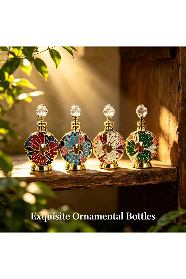 4pcs Crystal Perfume Essential Oil Bottle 12ml D9332