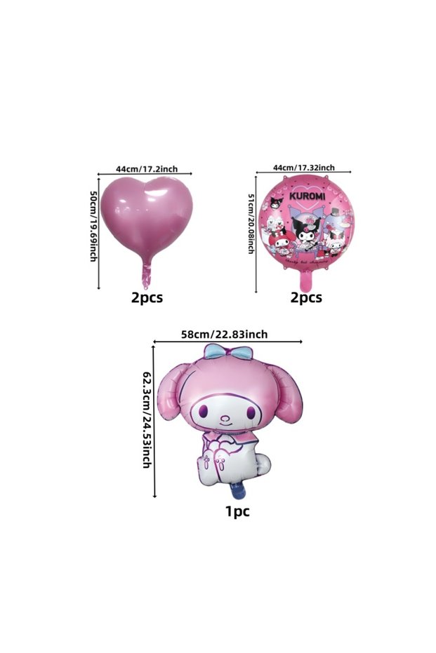 Other Other WJT-SANRIO-MLD-ZL 5pcs Sanrio Theme Cartoon Cute My Melody Kuromi Shape Aluminum Foil Ba