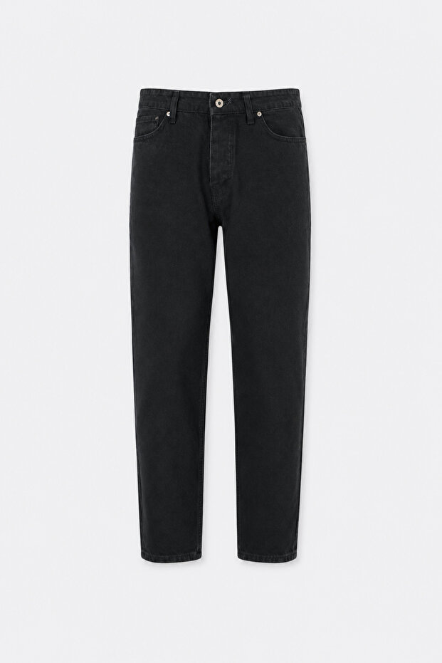 Men's Antique Black Boyfriend Comfortable Fit Trousers
