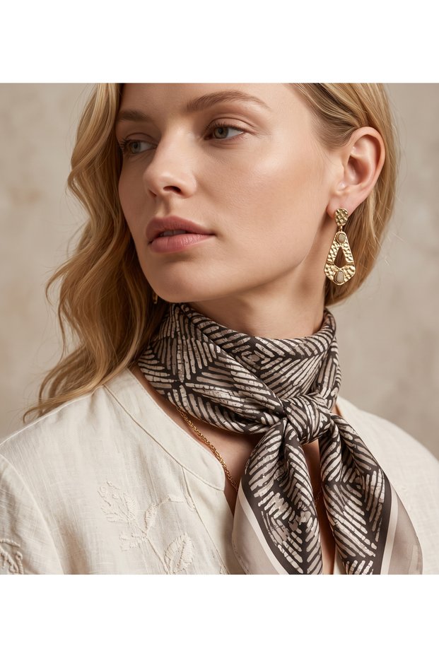 Toprak İzi̇ Pattern 70*70cm Bandana/Scarf