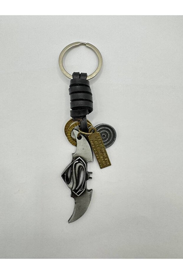 Genuine Leather Keychain with Superhero Figure – Stylish and Durable – Genuine Leather Quality