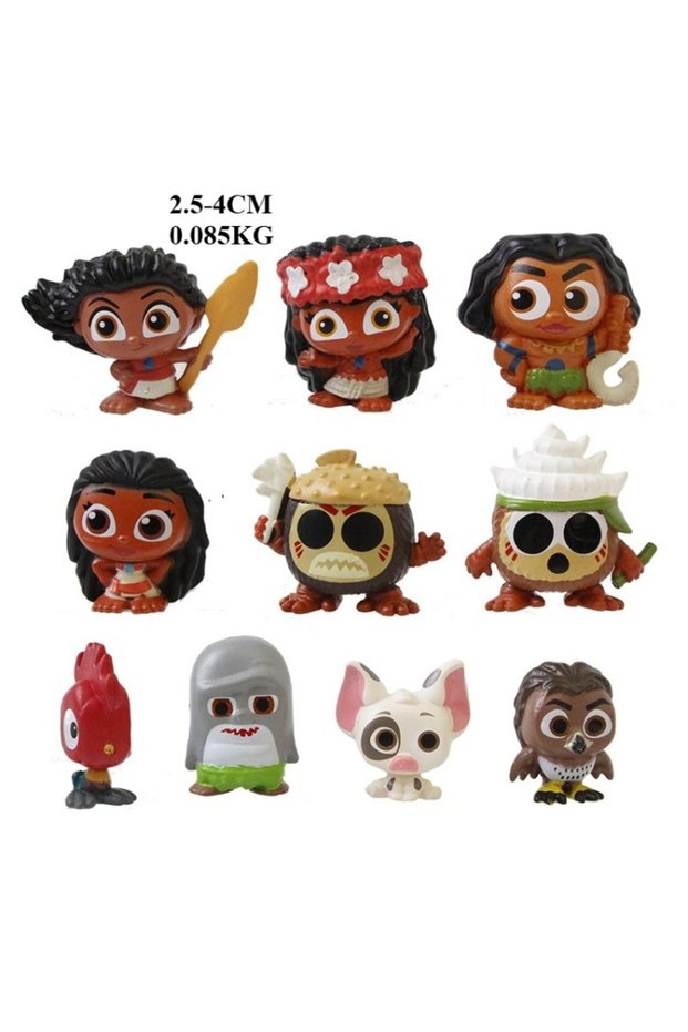 NO BOX 2.5-4CM 10pcs/set New Movie Moana Figure Toys PVC Figure Collectible Model Children Birthday