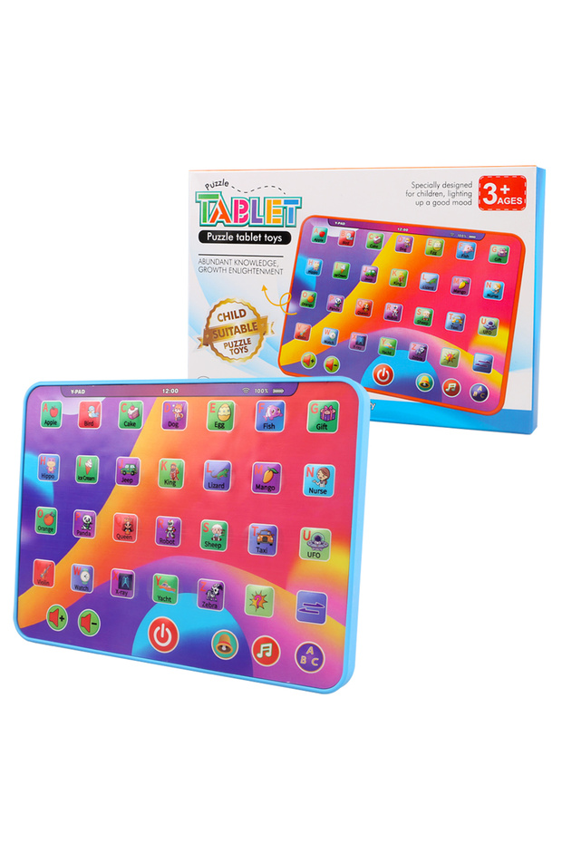 002-BLUE Alphabet Tablet to Learn Letters, ABC, Numbers, Colors, Music & Words, Interactive Toddler