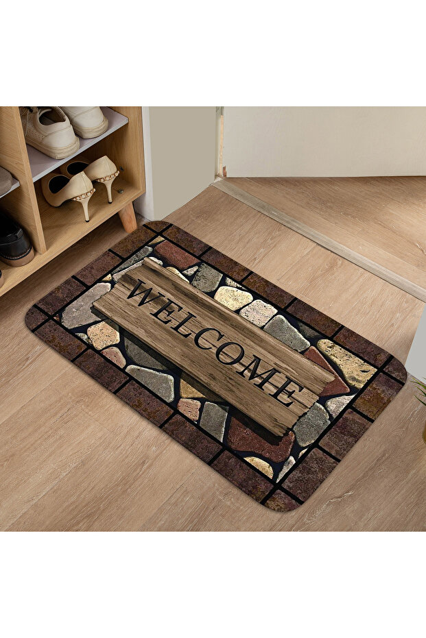 50cmx80cm 1A5015-7MM 1pc Floral & Letter Graphic Door Mat Doormat Carpets Rug Carpet Bath Kitchen Ga