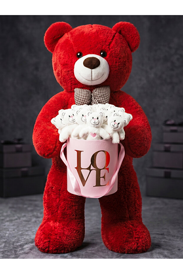90cm Large Red Plush Bear 15-Piece Mini Teddy Bear Pink Love Box Valentine's Day Birthday Anniversary Concept Gift Set