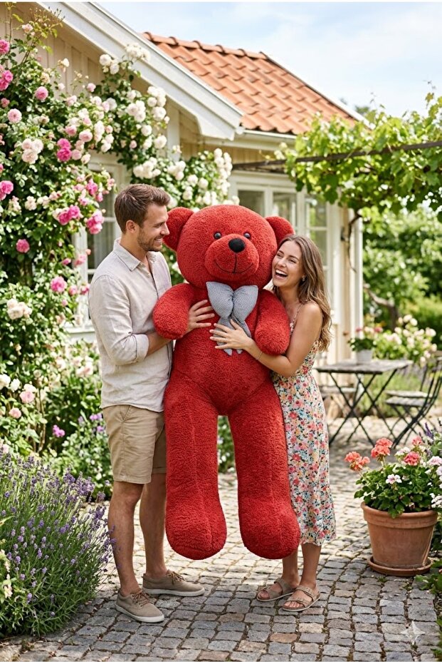 200160 Giant Teddy Bear – Plush Bear Model with Stylish Bow Tie