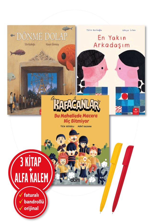 Alfa Kalem+ (Tülin Kozikoğlu)Kafacanlar Bu Mahallede Macera+En Yakın Arkadaşım+Dönme Dolap 3 Kitap