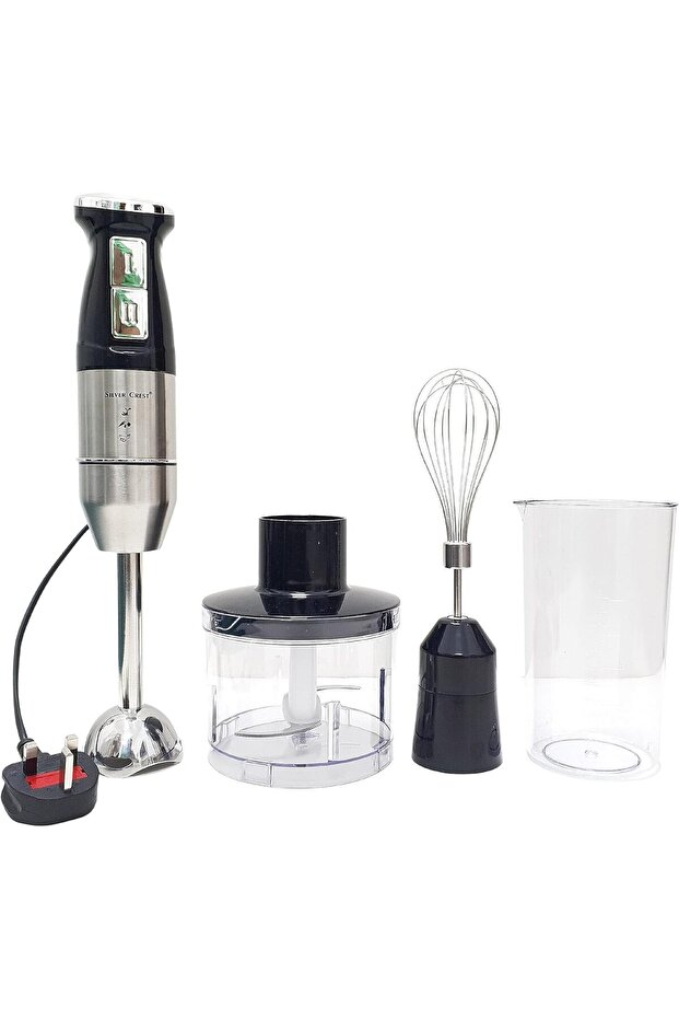 Silver Crest Hand Blender, 4-in-1 Multifunctional 2 Speed Stainless Steel Handheld Stick Blender