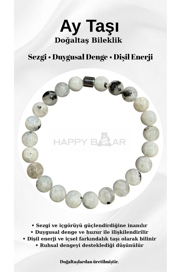 Moonstone Natural Stone Bracelet 8 mm – Feminine Energy, Intuition, and Emotional Balance Stone