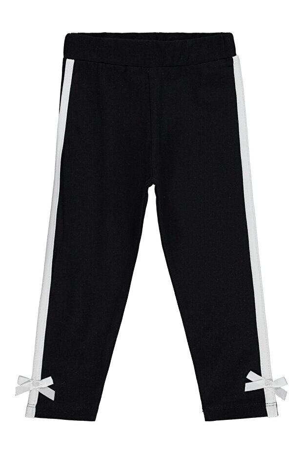 Bow Appliqué Tights for 2-5 Years - Black