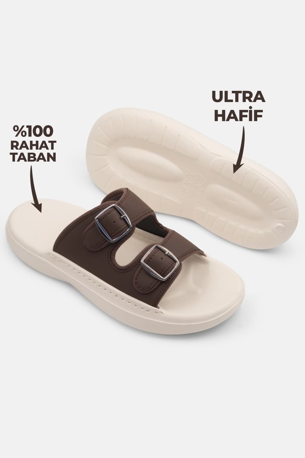 Ultra Comfortable Sole Slippers with Double Buckle Unisex Orthopedic Slippers for Hajj, Umrah and Daily Use