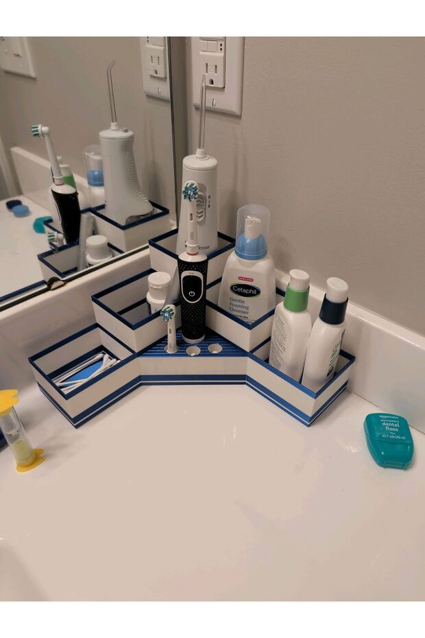 Multi-Compartment Luxury Bathroom Organizer - Multi-Purpose Makeup, Lotion, and Electric Toothbrush Holder and Bathroom Organizer