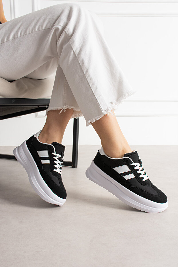 Black Women's High Casual Sneaker Shoes