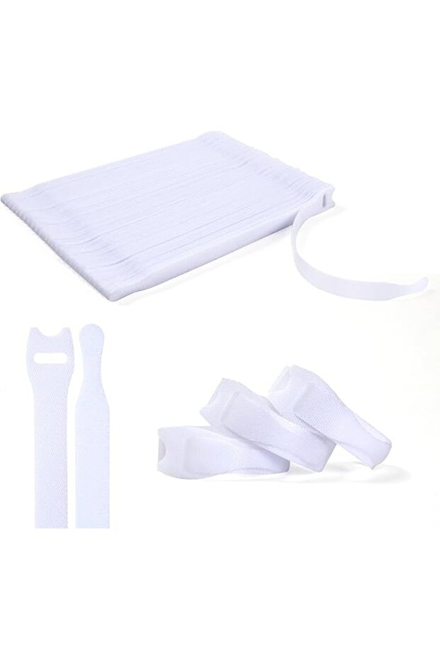 120PCS Reusable Cable Ties, 6 × 1/2'' Adjustable Cords Organizer, Multi-Purpose Hook&Loop Cable Straps, Fastening Wire Ties Management for Computer/Laptop/TV/Electronics, White (OL-VCT-SG)