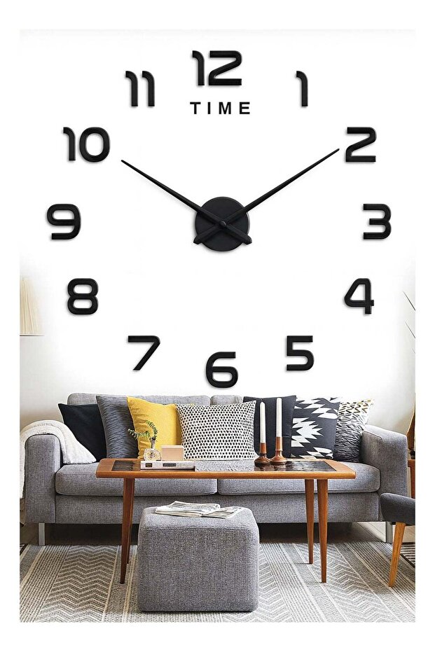DIY 3D Wall Clock Large Size – Silent Quartz Movement, Modern Acrylic Mirror Stickers with EVA Foam