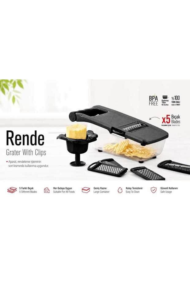 Stainless Steel Grater with 5 Blades and Charging Base