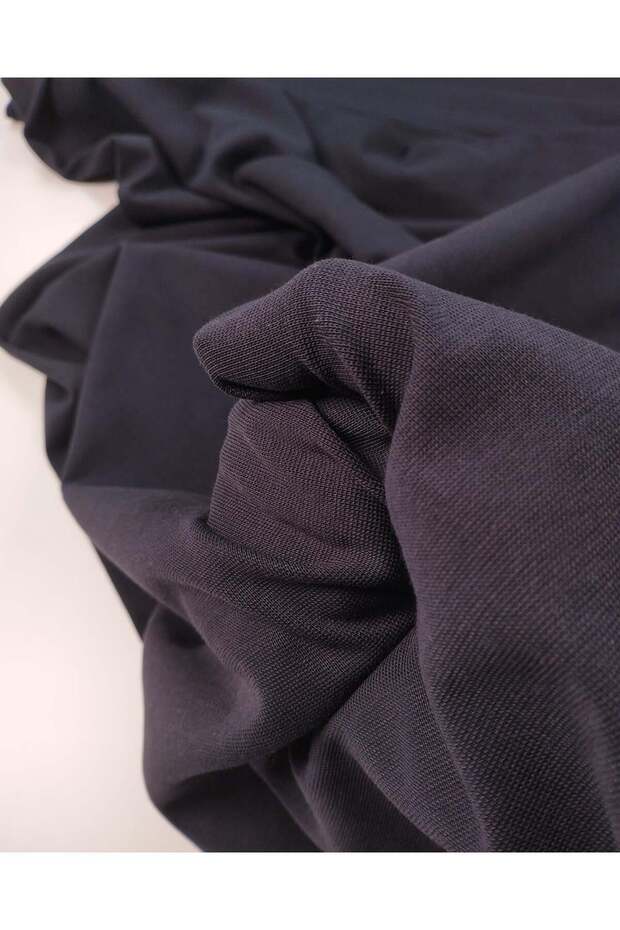 Navy Blue Steel Knitted Fabric Interlock Tight Knit Tok Duruşlu Flexible Width: 170cm