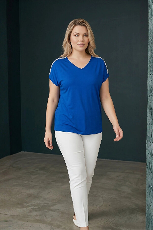 Shouldered Stone Printed Blouse - 3