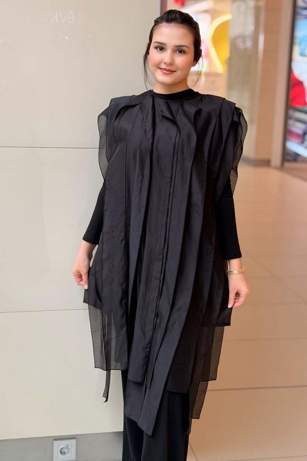 Kahma Long Fringed Vest Tunic