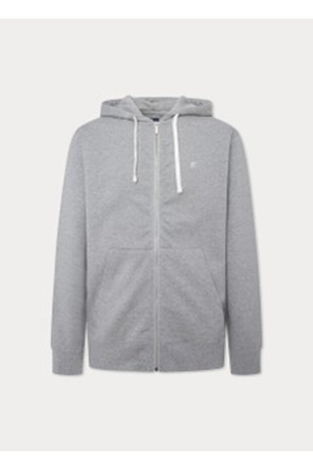 Gray Cotton Blend Men Premium Sweatshirt