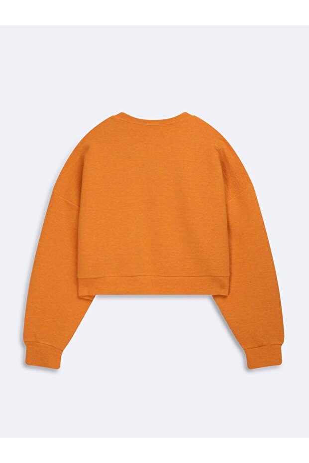 Basic Crop Orange Sweatshirt - 2