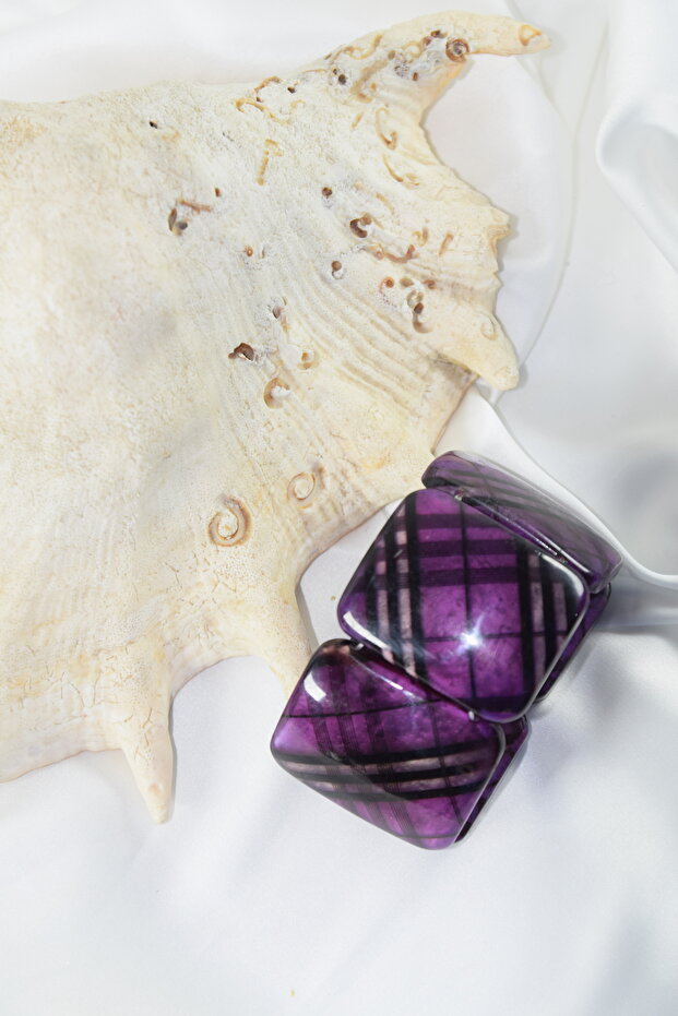 Stylish Plaid Detailed Elastic Bracelet (Available in 6 Color Variations)