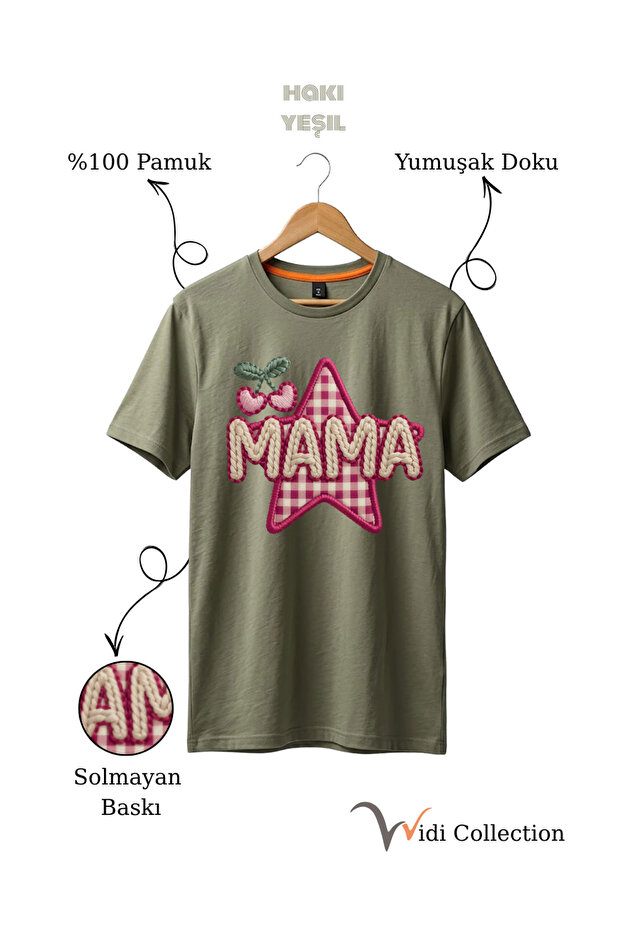 Coquette Style Mama Written 100% Cotton Regular Fit T-Shirt