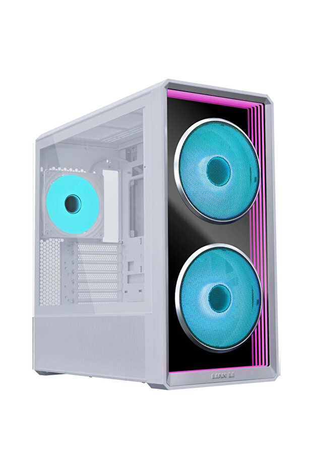 علبة كمبيوتر LANCOOL 217 INF ATX متوسطة الحجم مع 3 مراوح ARGB - أبيض