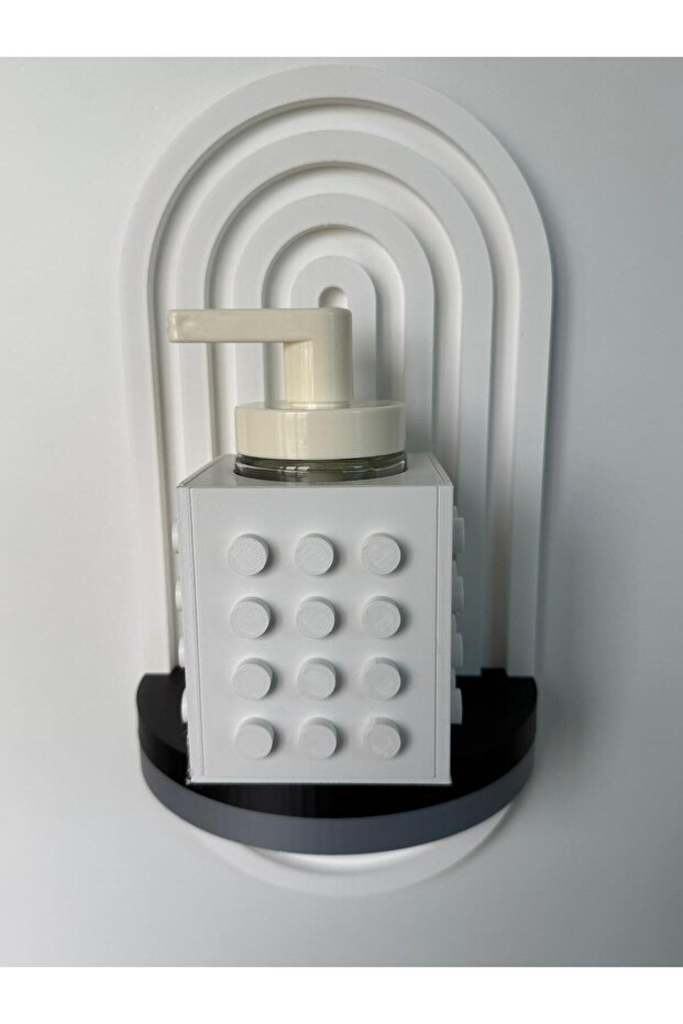Liquid Soap Dispenser Box and Pump Set - Decorative Pla Bathroom Accessory - Lego Pattern -