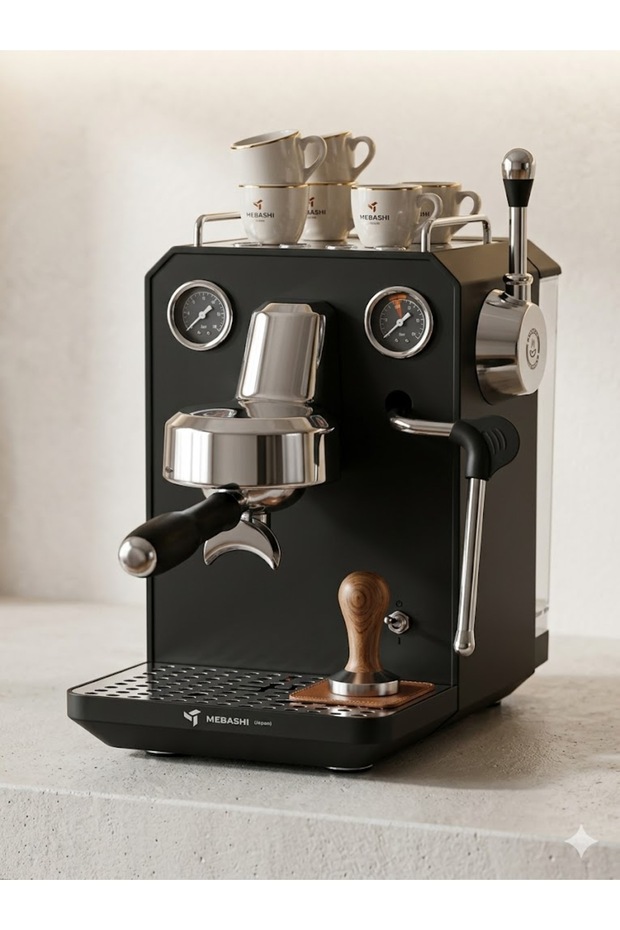 Commercial Coffee Machine, 1850W, 15 Bar, 1.7L Water Tank, Black (ME-CCM2066) (Black)