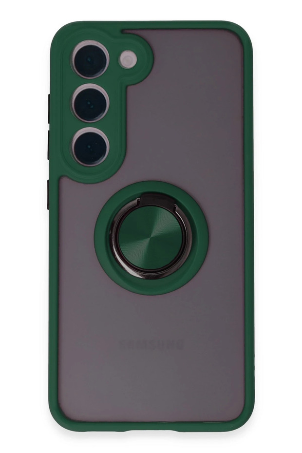 Ilkeshop New Galaxy S23 Case Montreal Silicone Cover with Ring (172641) - Green