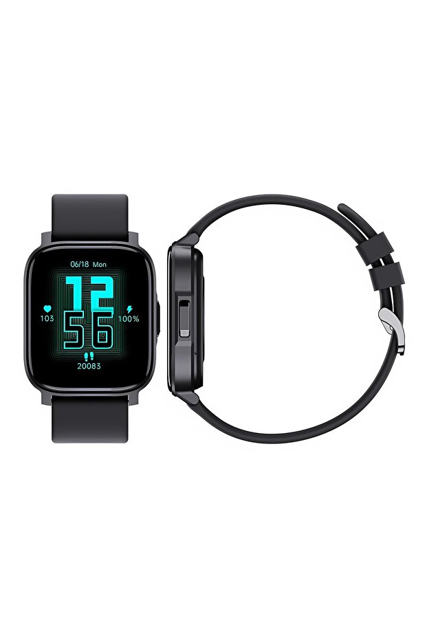Smartwatch with 1.69" High Brightness Display Waterproof Dustproof Ip68 Long Battery Life Black