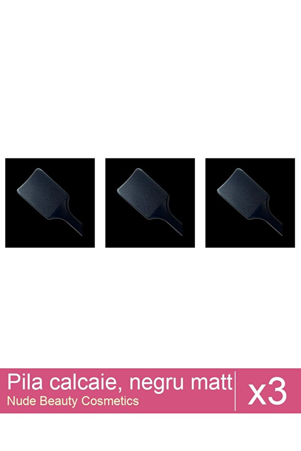 Set 3x Pila calcaie, negru matt - 1