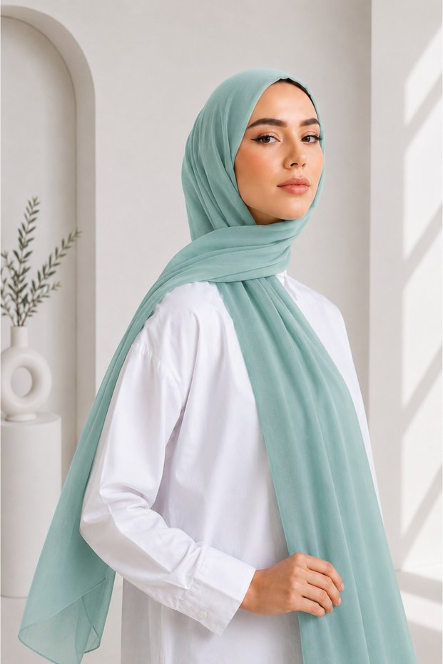 Self-Fixed Practical Chiffon Shawl 70X185 cm – Non-Slip Ready-To-Use Shawl, Lightweight and Elegant for Use