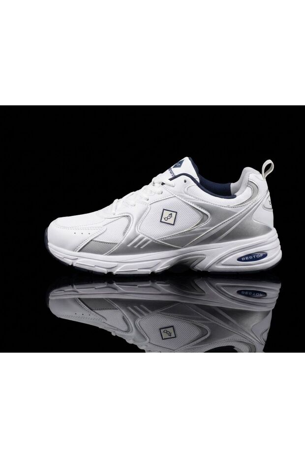 Men's White Casual Sports Shoes Lightweight Thick Sole Comfortable Walking Running Sneaker 522