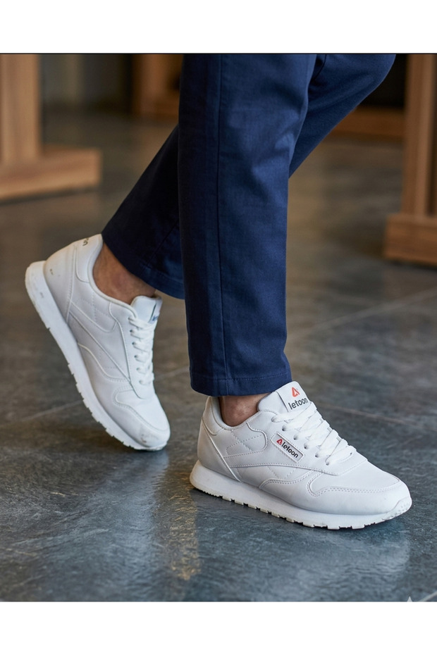 3908 White White Leather Daily Comfortable Orthopedic Sports Shoes