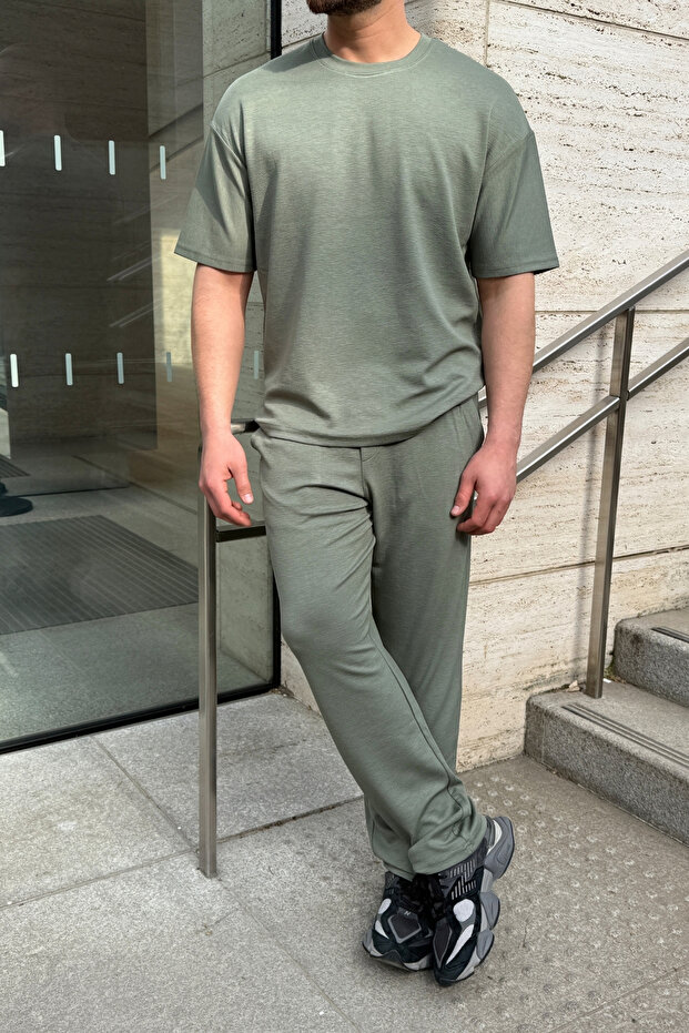 Morin Men's Nefti Oversize Draped Soft Touch Top and Bottom Set