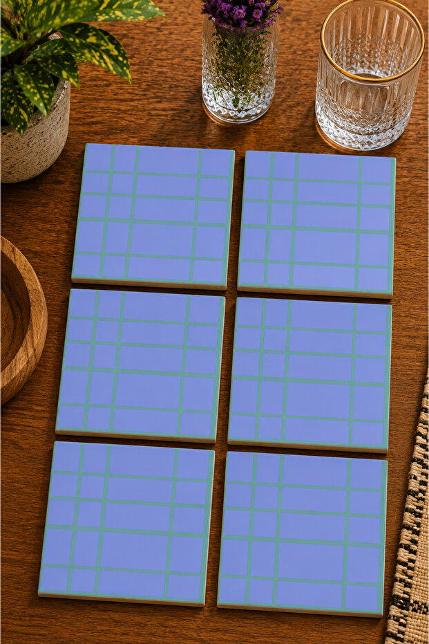 Modern Design Set of 6 Coasters - Uv Printing Mdf - 10X10 cm