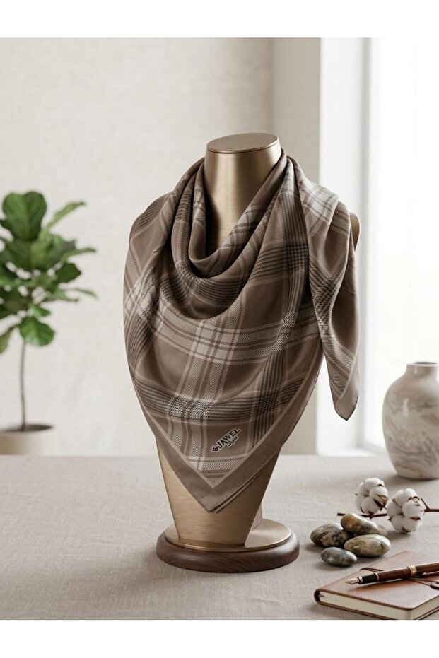 Jawel Plaid Patterned Cotton Soft Shawl