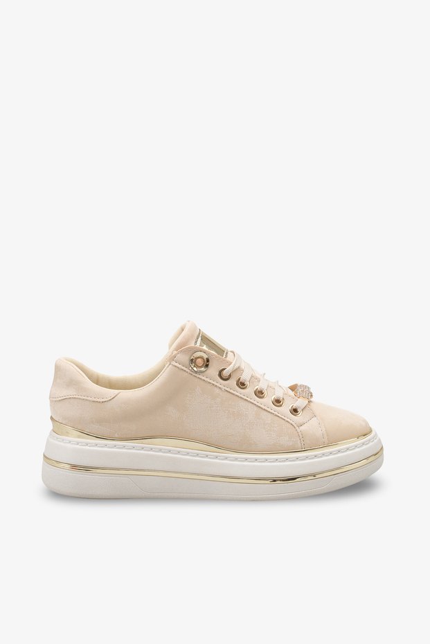 Semma Women's Wedge Sneaker Sports Shoes - Beige