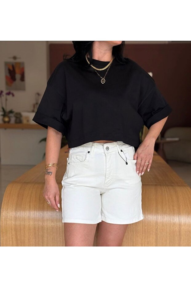 EKRU JEAN ŞORT