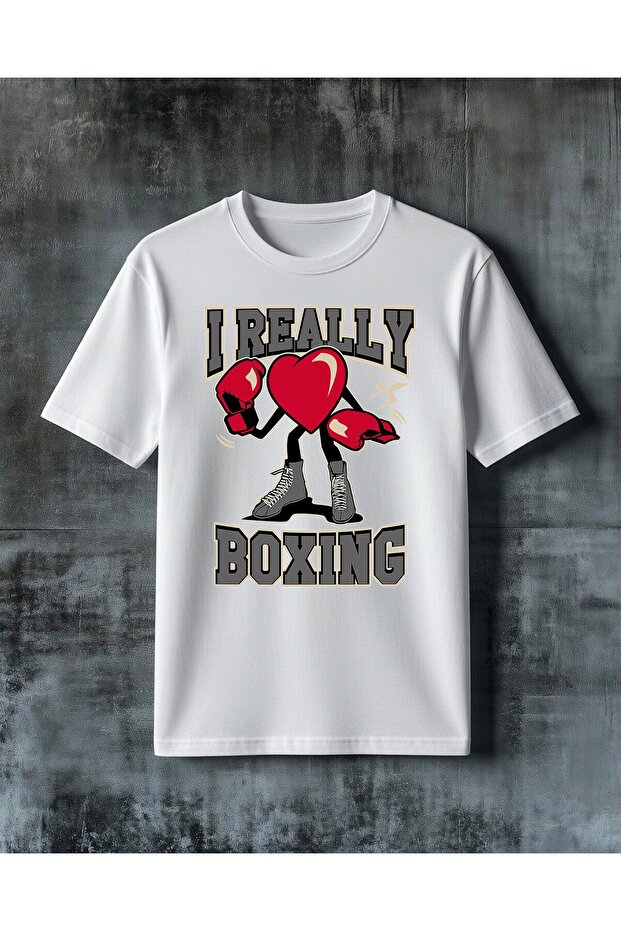 I Really Boxing Boksu Kalp Printed Oversize T-Shirt