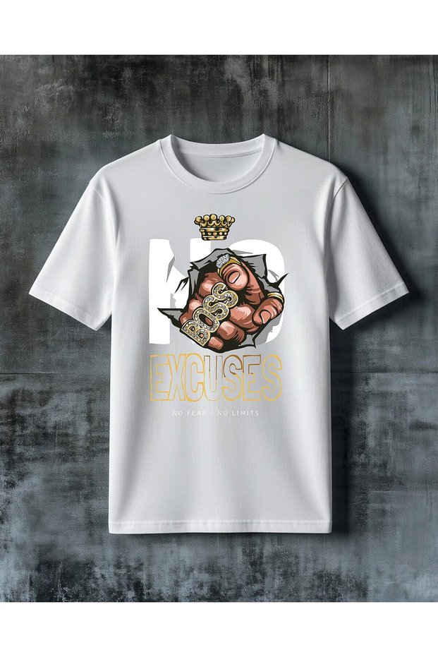 Excuses Kral Tacu Printed Oversize T-Shirt