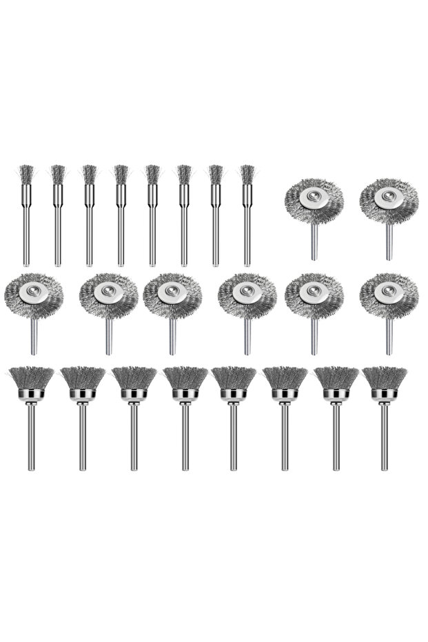 24pcs XCAN 24pcs Stainless Steel Wire Wheel Cup Brush Set Polishing Grinding Brush For Dremel Rotary