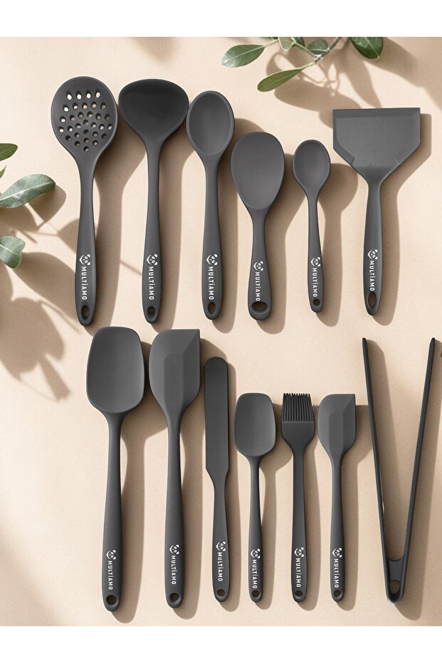 Heat Resistant 13 Piece Silicone Spatula, Spoon, Colander, Tongs Dowry Set