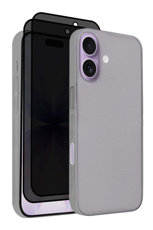 3 Packs Case Cover for iPhone 17 - Sturdy Durable Ultra-Thin Case - Air Skin Line Design Transparent Back Cover - Drop Protection Cover with Two Privacy Screen Protectors - Black-5
